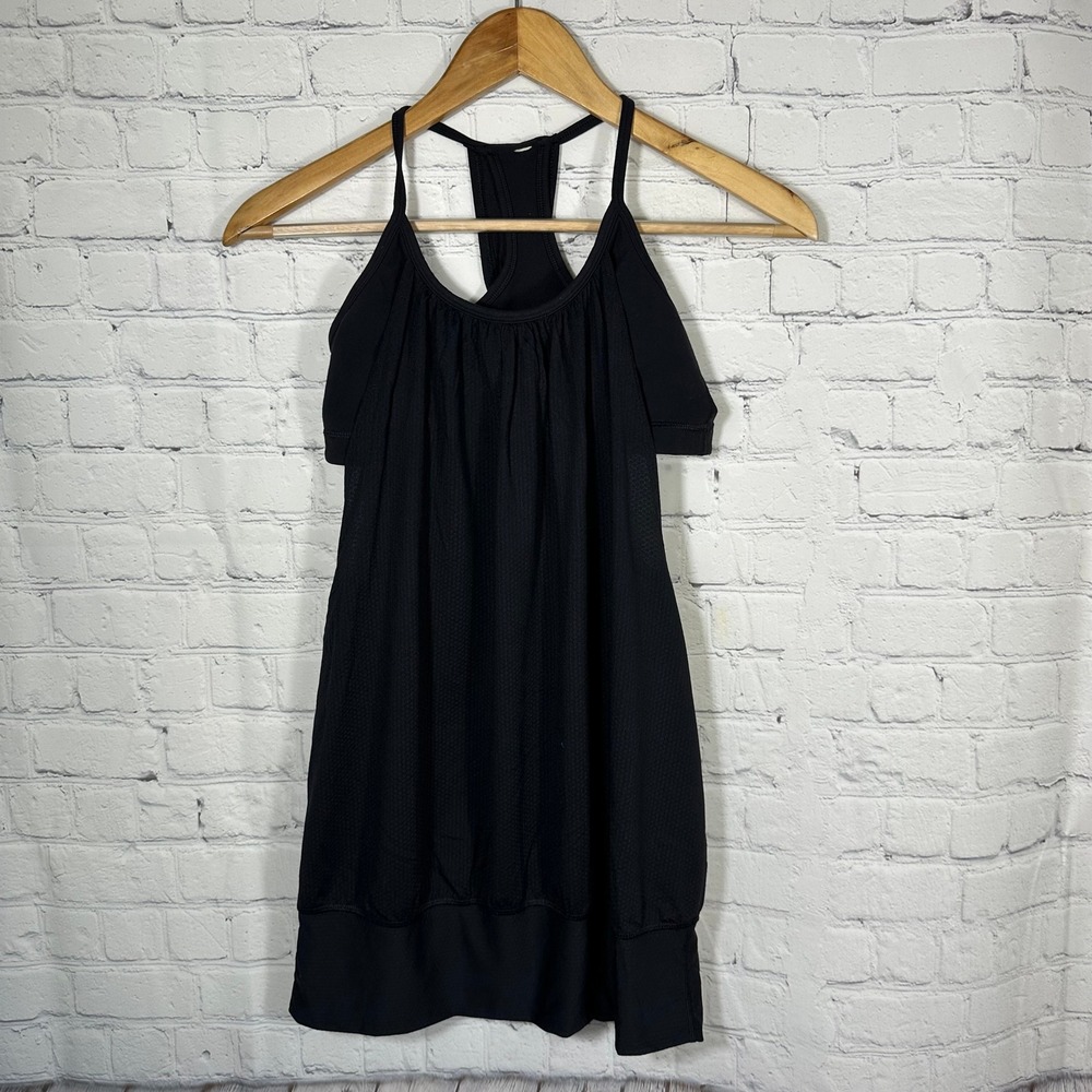 Lululemon Black 2-in-1‎ Mesh Racerback Tank Top with Built-in Sports Bra